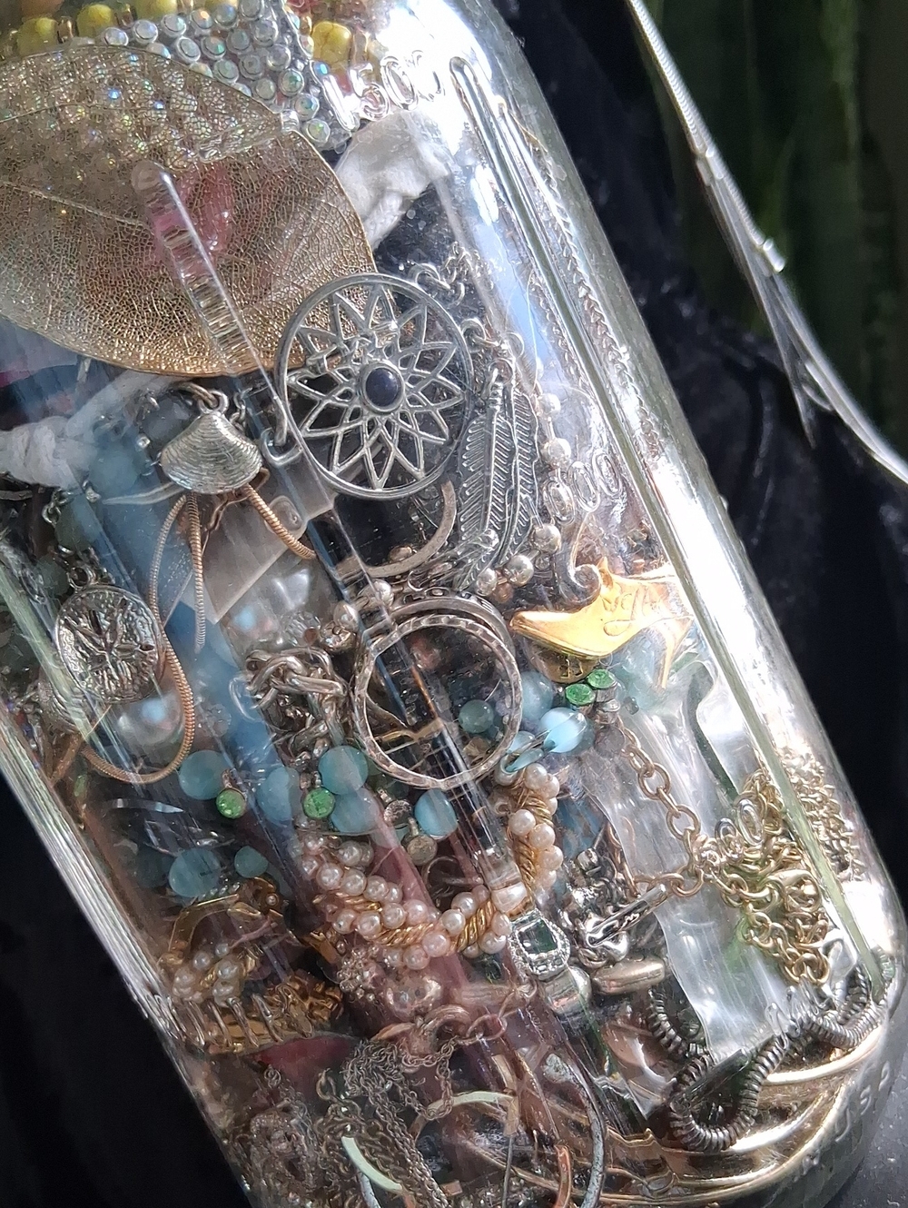 Mystery Jewelry Jar Vintage To Moderen Necklace Bracelet Rings Earrings.